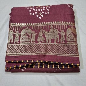 Jamuni Colour bandhani printed saree with rich paloo and embroidered blouse
