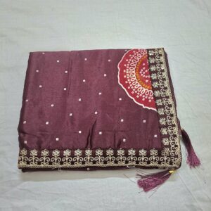 Purple Colour Silk Saree With Full Work Blouse (Jamuni colour)